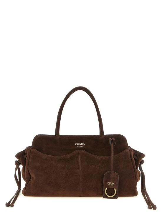 26FW 프라다 캐리 라지 스웨이드 백 캐리 라지 스웨이드 백 1BG650VMOY2C4SF0003 Brown