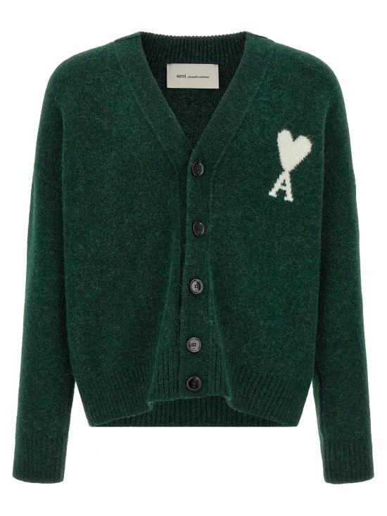26FW 아미 빅 하트 로고 알파카 니트 가디건 UKC365 KN0135A279 GREEN
