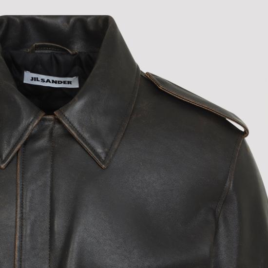 26FW 질샌더 가죽 자켓 J22SW0183 J07240 001 BLACK - JIL SANDER