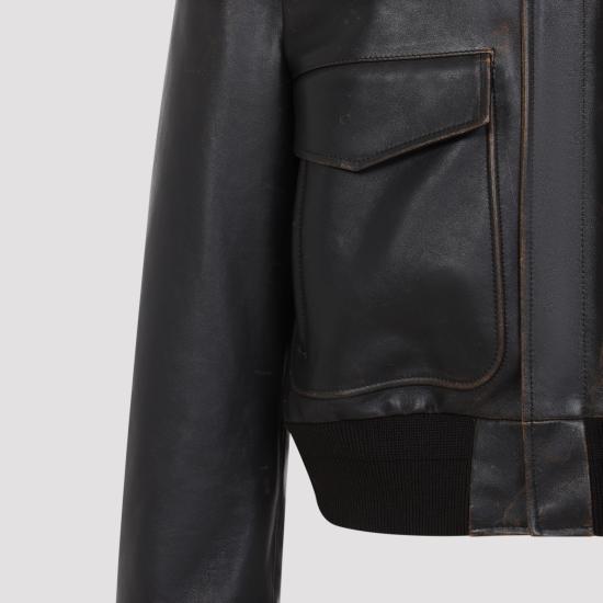 26FW 질샌더 가죽 자켓 J22SW0183 J07240 001 BLACK - JIL SANDER