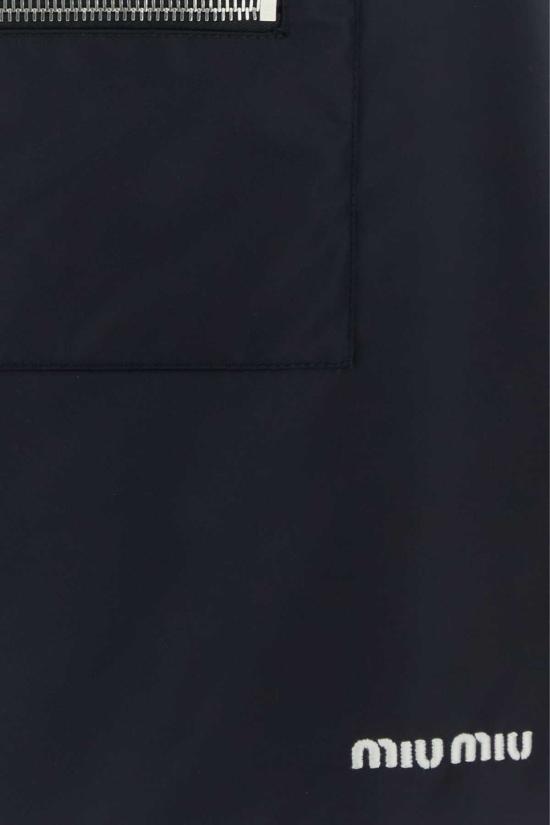 26SS 미우미우 테크니컬 가자르 및 플리스 스커트 MG2583SOOO181A F0008 BLACK - MIU MIU