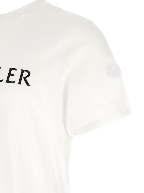 26FW 몽클레어 크루넥 코튼 티셔츠 크루넥 코튼 티셔츠 MO340932BM WHITE - MONCLER