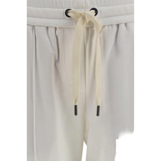 26SS 브루넬로 쿠치넬리 트레이닝/조거 팬츠 BRMH827FB799C600BB WHITE - BRUNELLO CUCINELLI