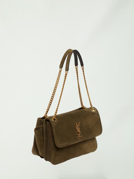 26FW 생로랑 니키 스웨이드 트리파우치 백 812943 GREEN - SAINT LAURENT
