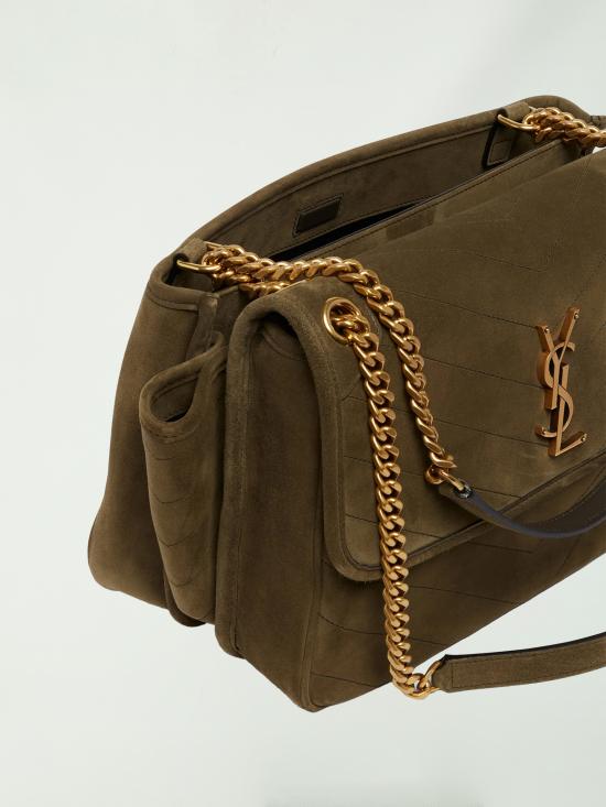 26FW 생로랑 니키 스웨이드 트리파우치 백 812943 GREEN - SAINT LAURENT