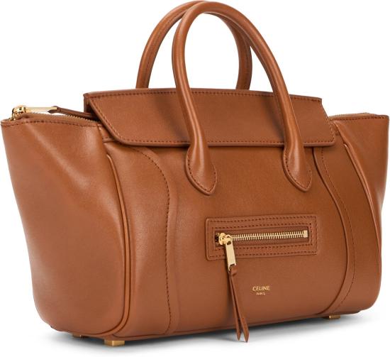  셀린느 스몰 뉴 러기지백 서플 샤이니 램스킨 124213GW2 BROWN - CELINE