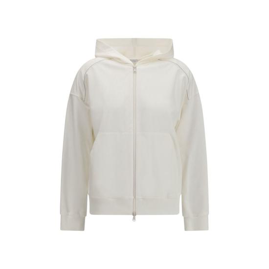 26SS 브루넬로 쿠치넬리 후드 티셔츠 BRMH827FB706C600BB WHITE