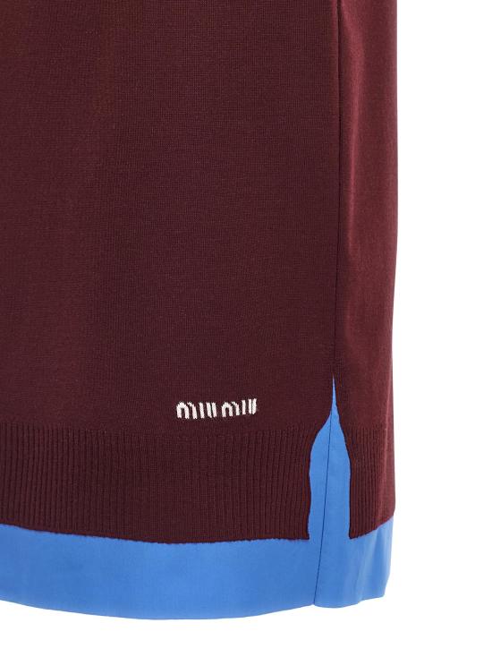 25FW 미우미우 스커트 MI319874BM BURGUNDY - MIU MIU