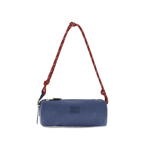 26FW 미우미우 스피릿 개버딘 파우치 미니 백 MI5NE8532IA7F04GMBB BLUE