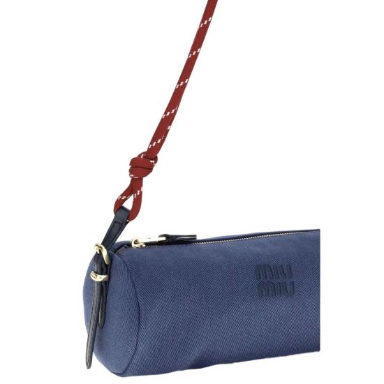 26FW 미우미우 스피릿 개버딘 파우치 미니 백 MI5NE8532IA7F04GMBB BLUE - MIU MIU