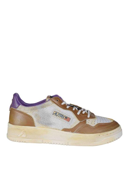 26FW 오트리 슈퍼 빈티지 메달리스트 로우 레더 스니커즈 AVLWHK01WHTCHIPMUNK BROWN