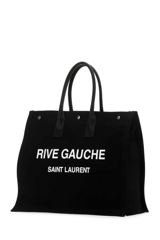  생로랑 리브 고쉬 로고 프린트 캔버스 라지 토트백 509415FAAVR 1070 BLACK - SAINT LAURENT
