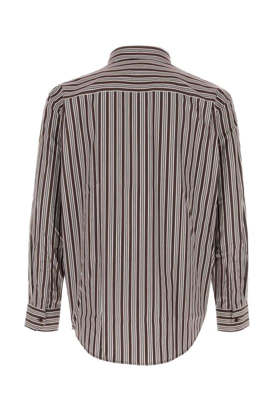 26FW 생로랑 스트라이프 코튼 포플린 셔츠 867719Y2O10 2071 BROWN - SAINT LAURENT