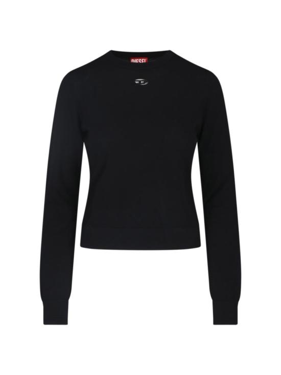 26FW 디젤 M 알리네사 컷아웃 로고 울 점퍼 A17498 0DCCH9XX Black
