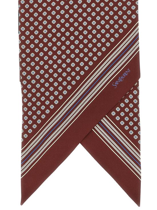 26FW 생로랑 실크 트윌 라발리에르 스카프 SA340976BM BORDEAUX - SAINT LAURENT