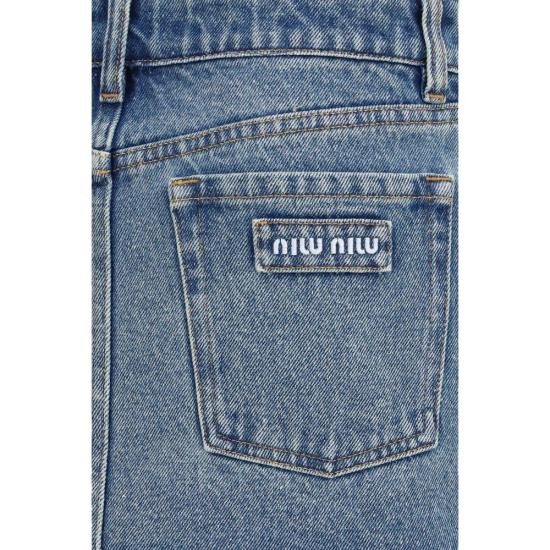 26FW 미우미우 데님 숏팬츠 MIGWD360SOOO192UF0008BB BLUE - MIU MIU