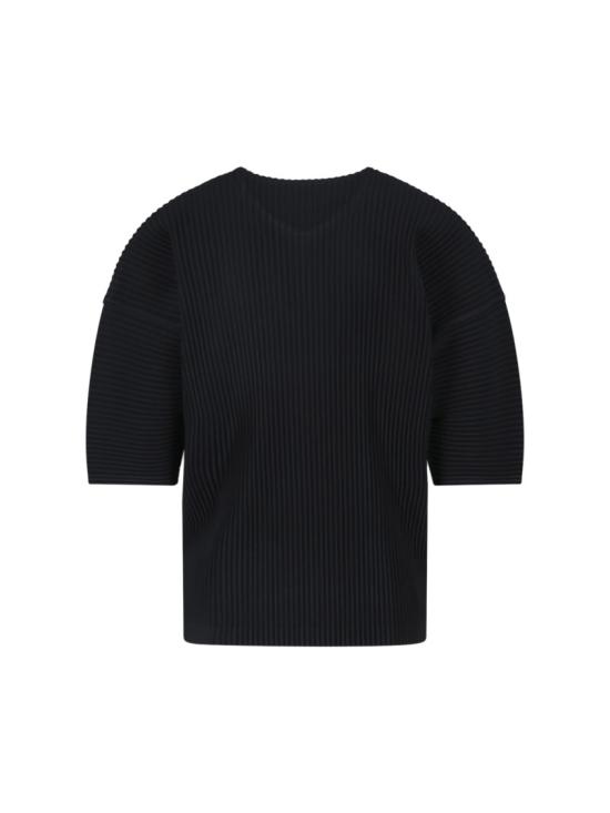26FW 옴므 플리세 이세이 미야케 MC 메이 라운드 넥 숏슬리브 탑 HP68JK07315 Black - HOMME PLISSE' ISSEY MIYAKE