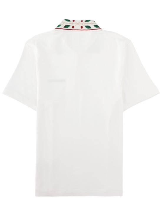 26FW 카사블랑카 폴로 티셔츠 M PF26 JTP 499 01BRIGHTWHITE - CASABLANCA