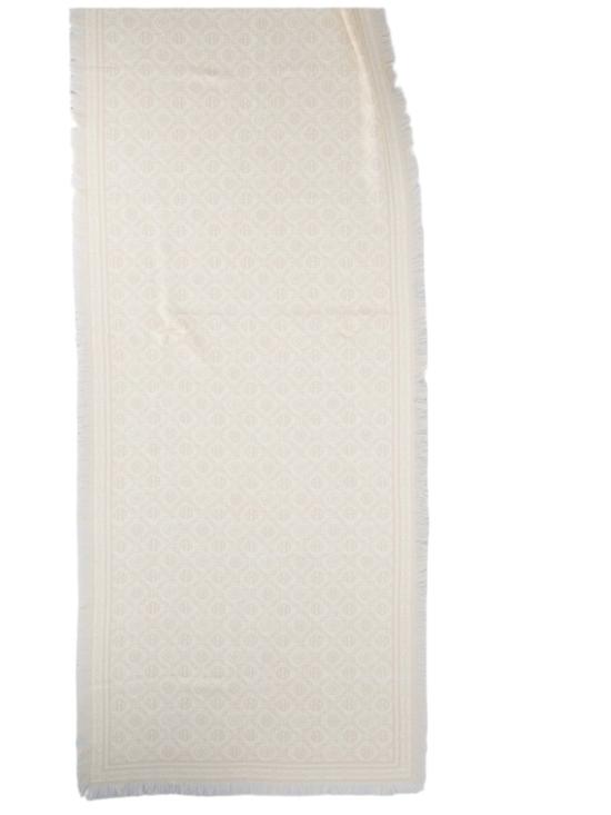 26FW 토리버치 T 모노그램 플로럴 오블롱 스카프 181355 100 Neutrals - TORY BURCH