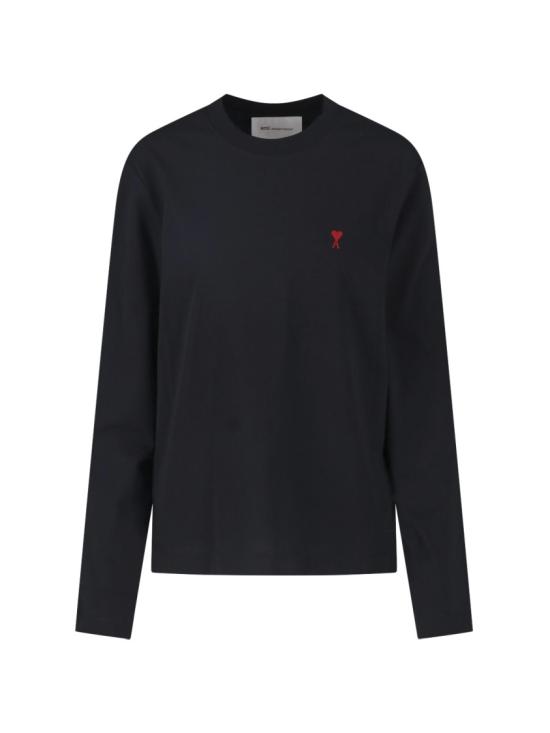 26FW 아미 스몰 하트 로고 롱슬리브 티셔츠 BFUTS235 724001 Black