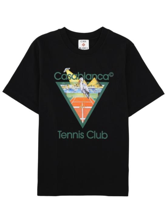 26FW 카사블랑카 반팔 티셔츠 M PF26 JTS 001 19TENNISCLUBTRIANGLE Black