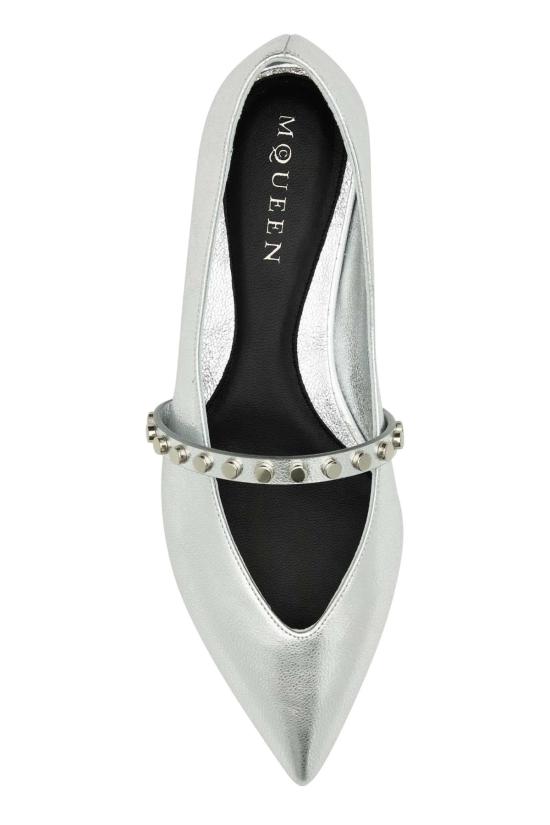 25FW 알렉산더 맥퀸 플랫 슈즈 838131WIAEU 1679 SILVER - ALEXANDER MCQUEEN