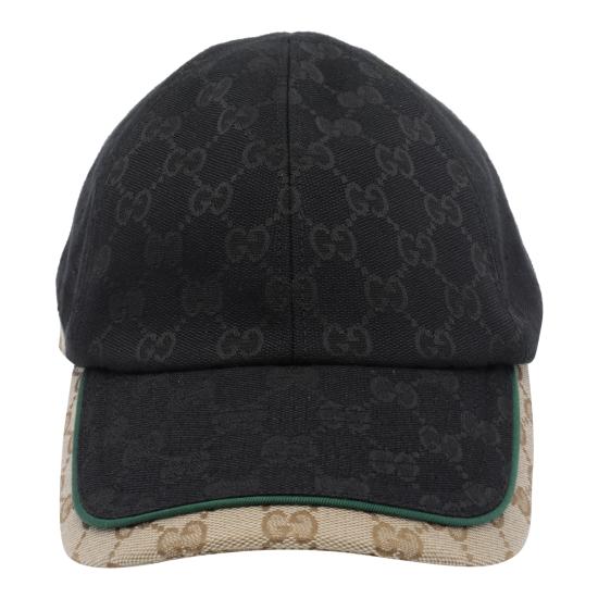 26FW 구찌 GG 코튼 캔버스 베이스볼 캡 A001I2 4HBK31079 Black