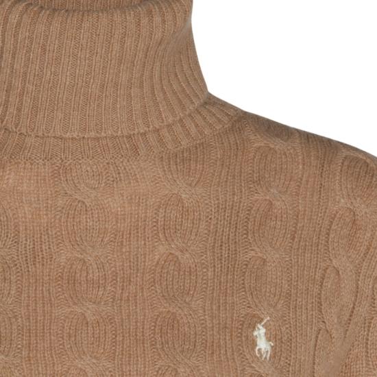 26FW 폴로 랄프로렌 울 캐시미어 케이블 니트 터틀넥 211888686006 Brown - POLO RALPH LAUREN