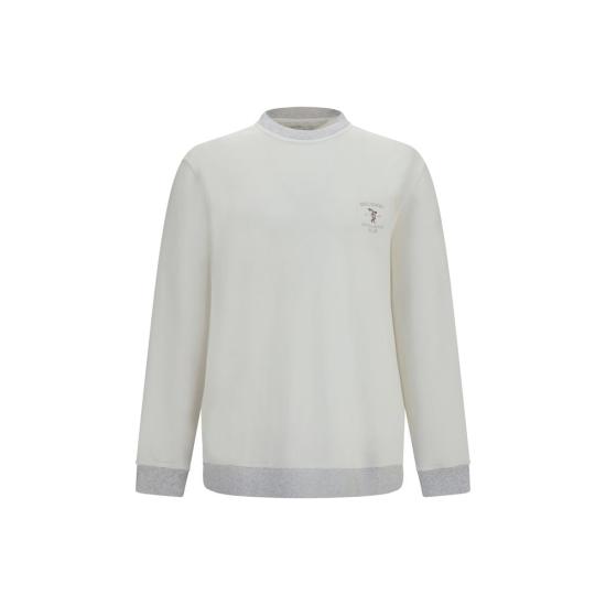 26FW 브루넬로 쿠치넬리 긴팔 티셔츠 BRMM8263390GCA819BB WHITE