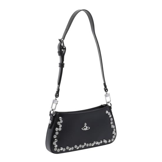 26FW 비비안웨스트우드 ORB 타샤 레더 스터드 숄더백 5801000JW L002VN402 BLACK - VIVIENNE WESTWOOD