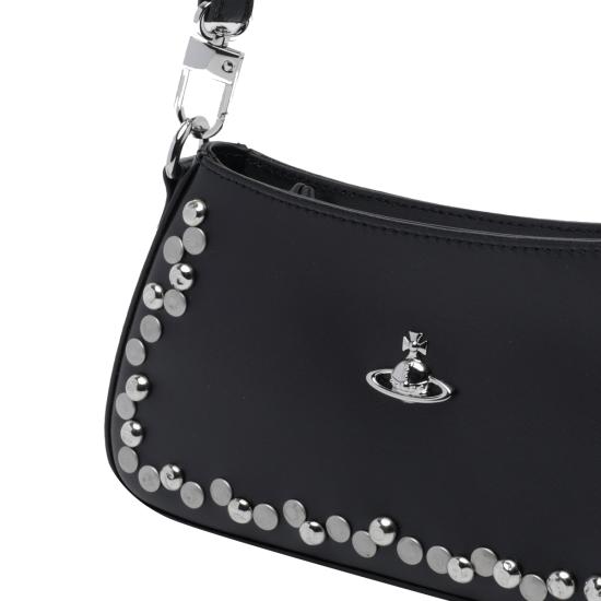 26FW 비비안웨스트우드 ORB 타샤 레더 스터드 숄더백 5801000JW L002VN402 BLACK - VIVIENNE WESTWOOD