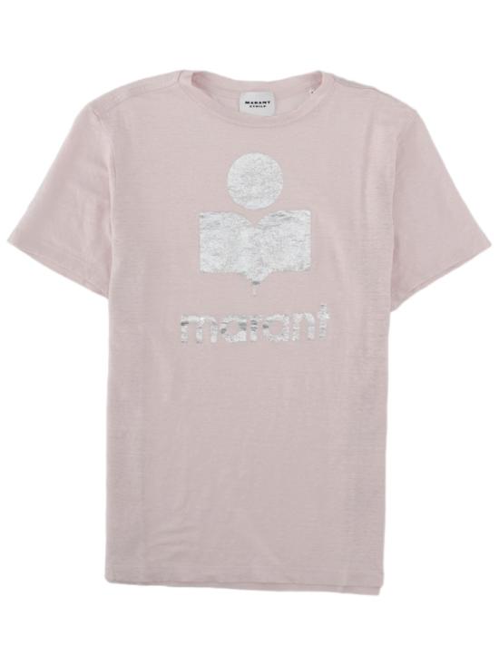 26FW 이자벨마랑에뚜왈 즈웰 로고 티셔츠 즈웰 로고 티셔츠 TS0001FB A1N10ELKSI Pink