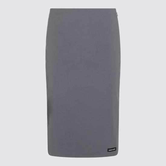 26FW 미우미우 스트레치 포플린 스커트 MG2776SOOO 6472F0D65 Ferro