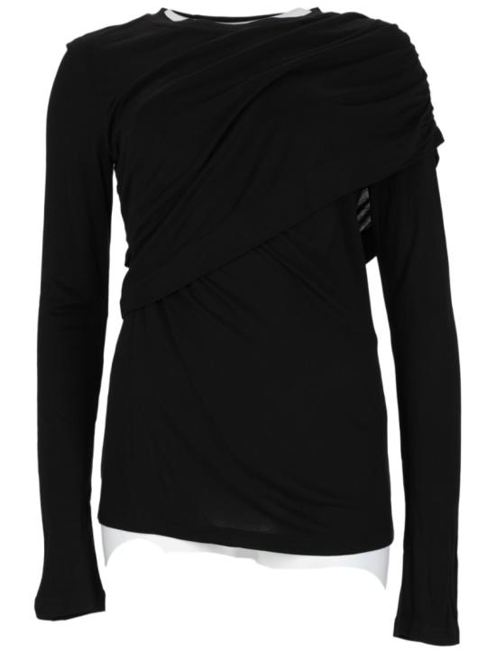 26FW 이자벨마랑에뚜왈 드레시 드레이프 저지 탑 드레시 드레이프 저지 탑 HT0656FD D3K01E01BK Black
