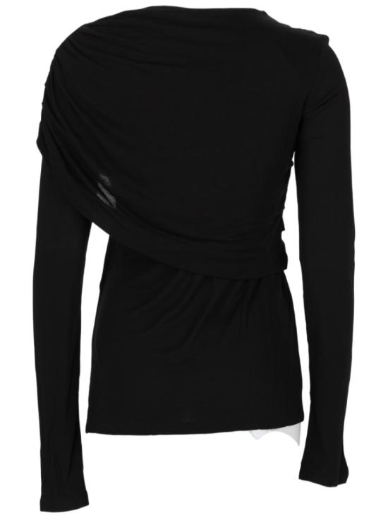 26FW 이자벨마랑에뚜왈 드레시 드레이프 저지 탑 드레시 드레이프 저지 탑 HT0656FD D3K01E01BK Black - ISABEL MARANT ETOILE