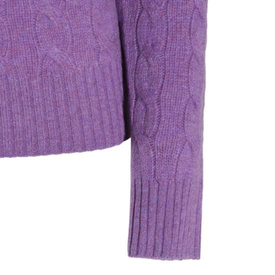 26FW 폴로 랄프로렌 폴로 자수 케이블 니트 스웨터 211971865502 Purple - POLO RALPH LAUREN
