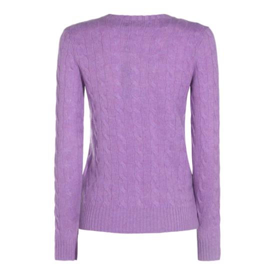 26FW 폴로 랄프로렌 폴로 자수 케이블 니트 스웨터 211971865502 Purple - POLO RALPH LAUREN