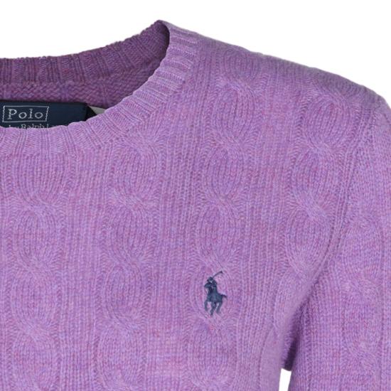 26FW 폴로 랄프로렌 폴로 자수 케이블 니트 스웨터 211971865502 Purple - POLO RALPH LAUREN