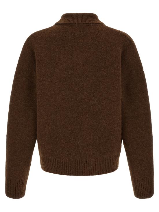 26FW 아미 ADC 알파카 폴로 스웨터 UPL408KN0135A362 Brown - AMI