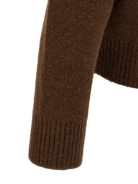 26FW 아미 ADC 알파카 폴로 스웨터 UPL408KN0135A362 Brown - AMI