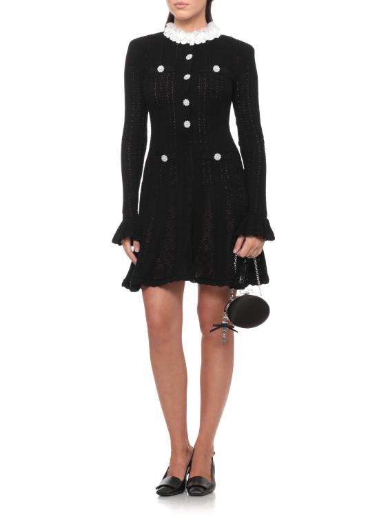 26FW 셀프 포트레이트 미디 원피스 AW26100SB BLACK FLOWER TRIMBLACK - SELF PORTRAIT