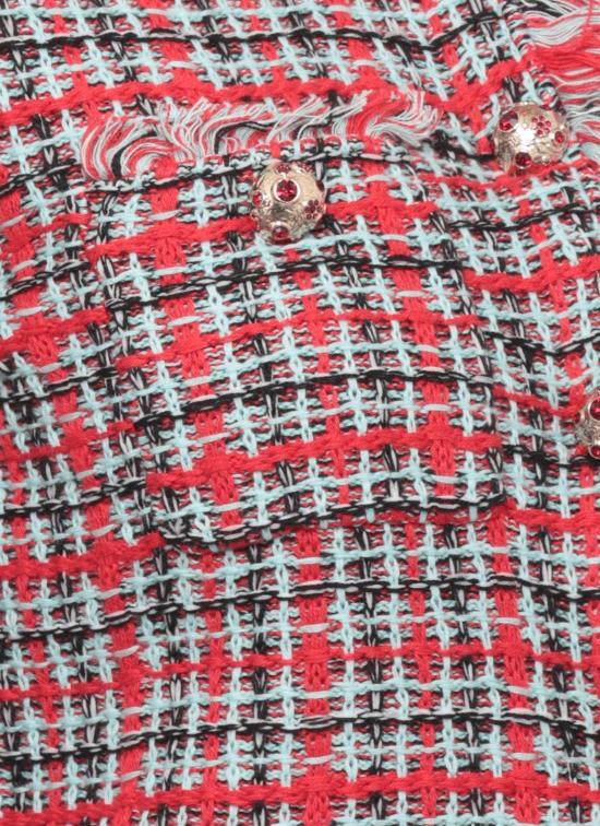 26FW 셀프 포트레이트 수트 자켓 AW26146JR RED CHECK FRAYEDRED MULTICOLOR - SELF PORTRAIT