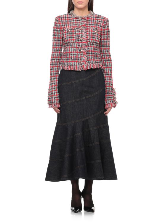 26FW 셀프 포트레이트 수트 자켓 AW26146JR RED CHECK FRAYEDRED MULTICOLOR - SELF PORTRAIT
