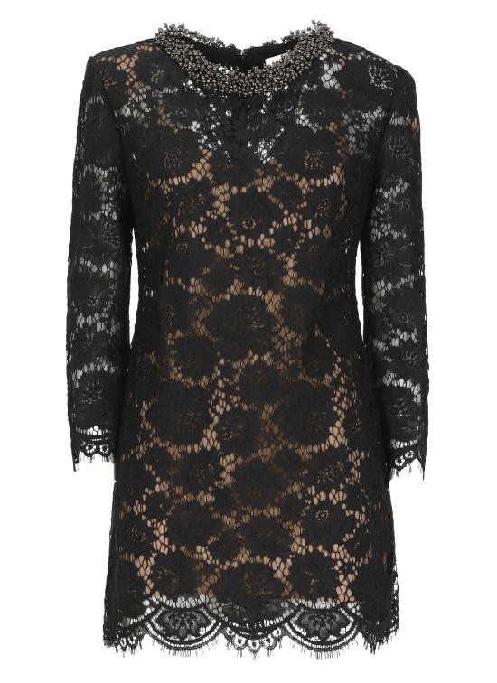 26FW 셀프 포트레이트 미디 원피스 AW26045SB BLACK LACE LONG SLEEVEBLACK