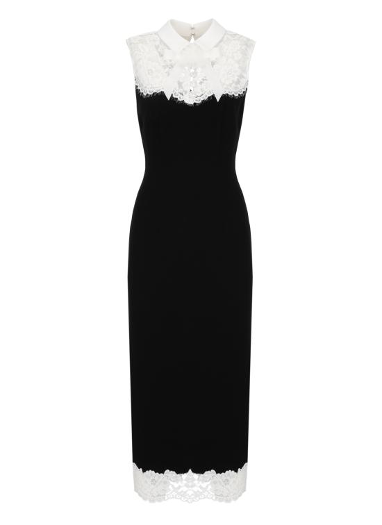 26FW 셀프 포트레이트 미디 원피스 AW26019MB BLACK CONTRAST LACEBLACK