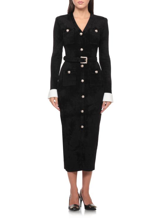26FW 셀프 포트레이트 미디 원피스 AW26099MB BLACK CHENILLEBLACK - SELF PORTRAIT