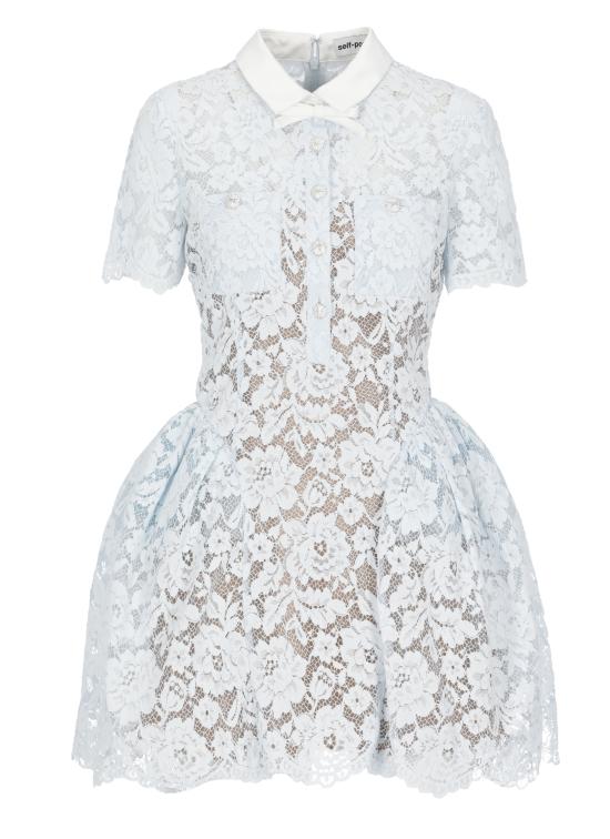 26FW 셀프 포트레이트 미디 원피스 AW26004SABL BLUE LACE FLAREDBLUE Celeste
