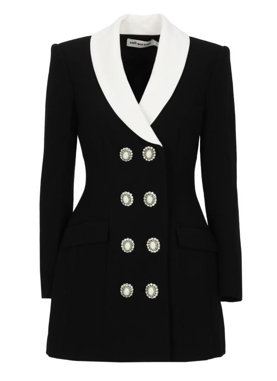 26FW 셀프 포트레이트 미디 원피스 AW26054SB BLACK TAILOREDBLACK