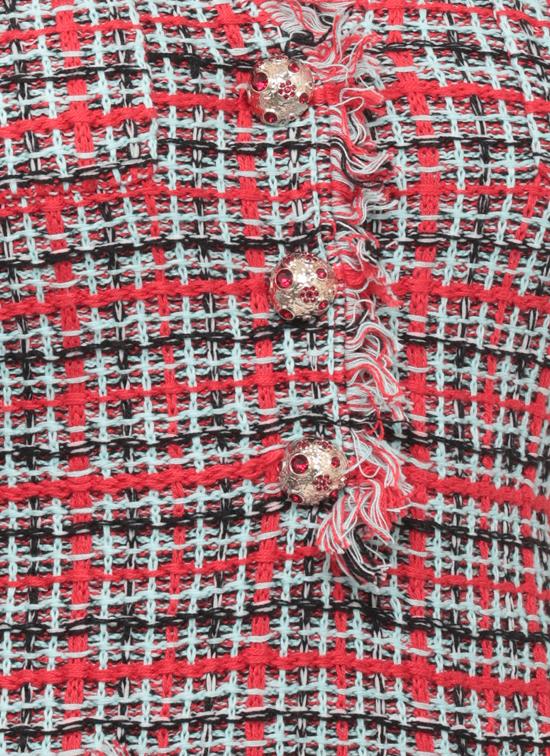 26FW 셀프 포트레이트 미디 원피스 AW26146SBR RED CHECK FRAYEDRED Multicolor - SELF PORTRAIT