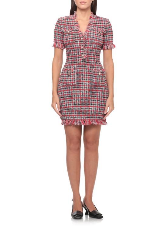 26FW 셀프 포트레이트 미디 원피스 AW26146SBR RED CHECK FRAYEDRED Multicolor - SELF PORTRAIT